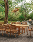 Birmingham Teak Patio Rectangular Dining Set 7PC - LOOMLAN - HiTeak - Outdoor Dining Sets