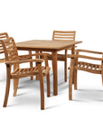 Birmingham Teak Patio Square Dining Set 5PC - LOOMLAN - HiTeak - Outdoor Dining Sets