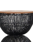 Black Round Side Table Wood Top Wood Base - LOOMLAN - LH Imports - Side Tables