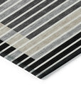 LOOMLAN Rugs Blazyn Black Washable Indoor-Outdoor Rug