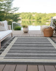 LOOMLAN Rugs Blazyn Black Washable Indoor-Outdoor Rug