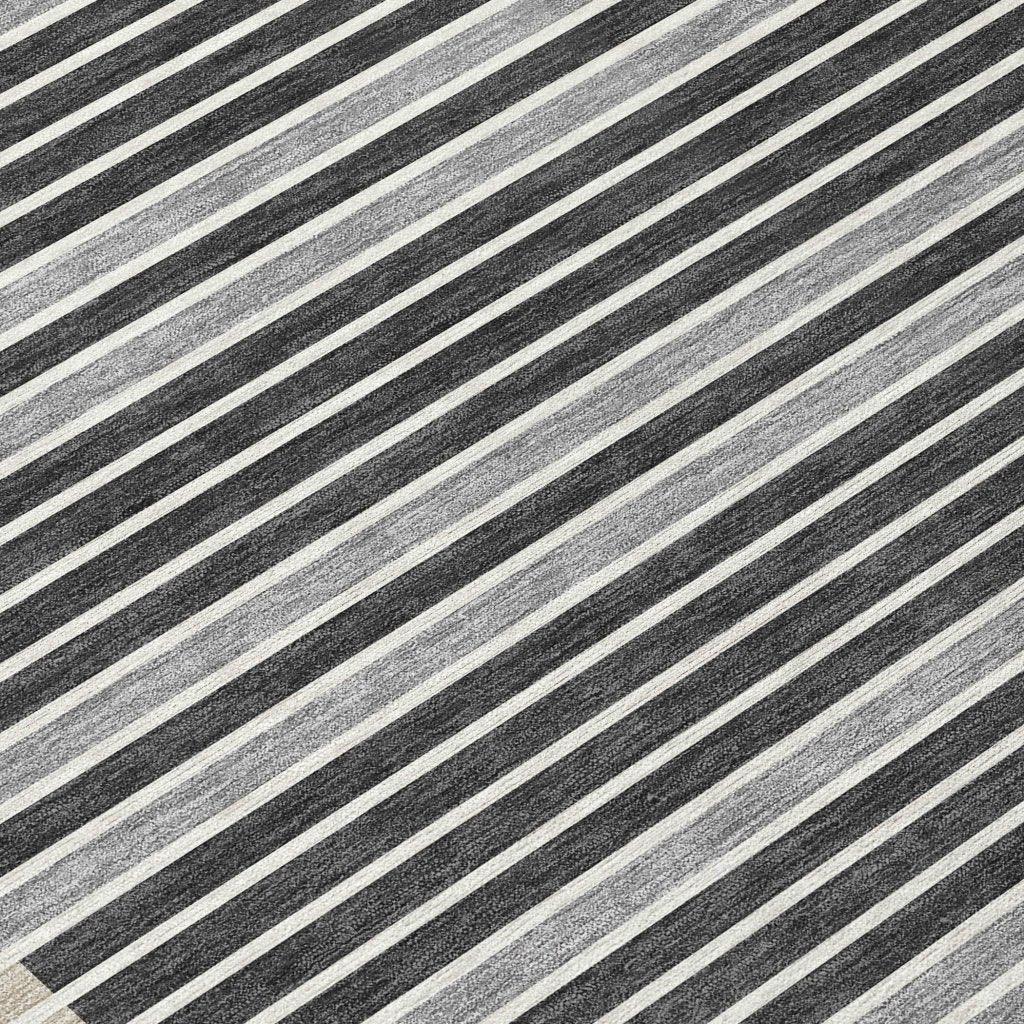 LOOMLAN Rugs Blazyn Black Washable Indoor-Outdoor Rug