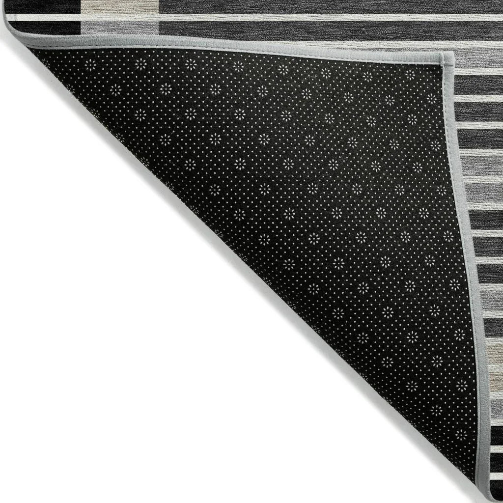 LOOMLAN Rugs Blazyn Black Washable Indoor-Outdoor Rug