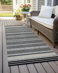 LOOMLAN Rugs Blazyn Black Washable Indoor-Outdoor Rug