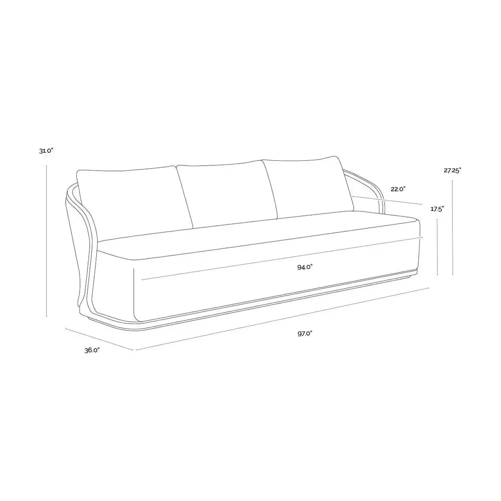 Bora Performance Fabric Outdoor Couch - LOOMLAN - SUNPAN - Outdoor Sofas &amp; Loveseats