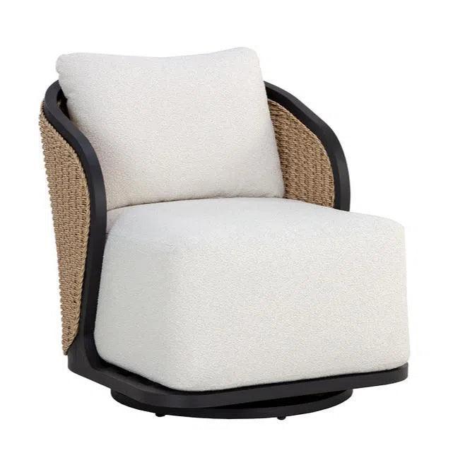Bora Swivel Lounge Chair Louis Cream - Outdoor - LOOMLAN - SUNPAN - Outdoor Lounge Chairs