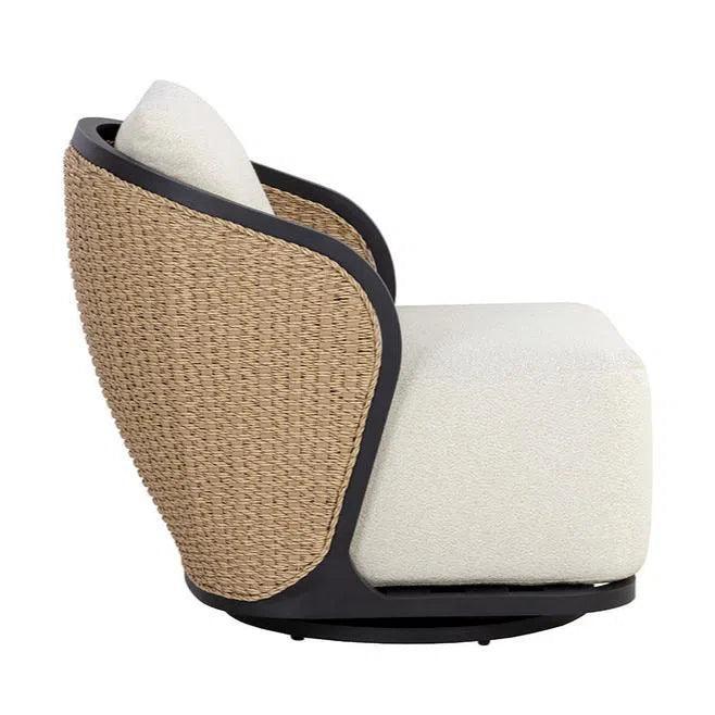 Bora Swivel Lounge Chair Louis Cream - Outdoor - LOOMLAN - SUNPAN - Outdoor Lounge Chairs