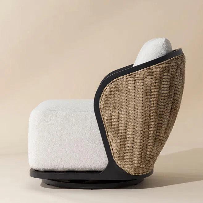 Bora Swivel Lounge Chair Louis Cream - Outdoor - LOOMLAN - SUNPAN - Outdoor Lounge Chairs