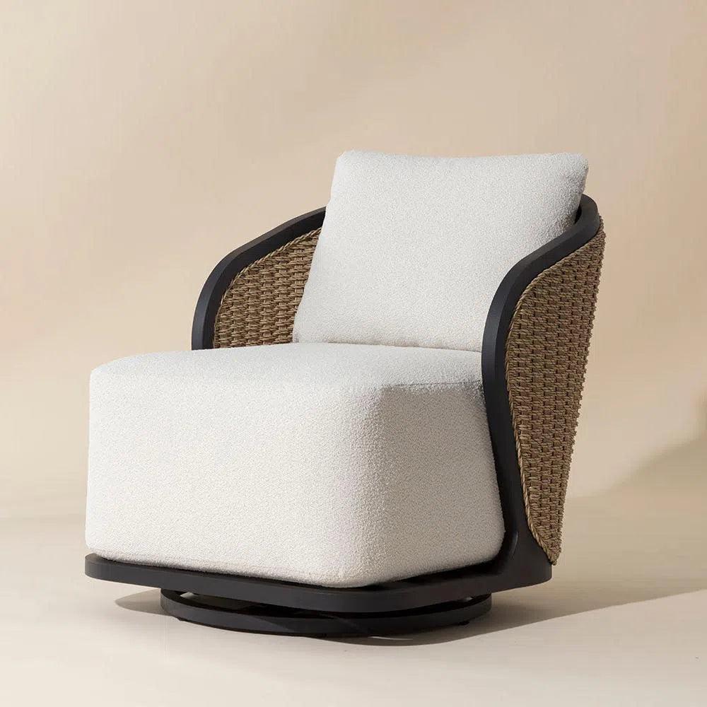 Bora Swivel Lounge Chair Louis Cream - Outdoor - LOOMLAN - SUNPAN - Outdoor Lounge Chairs