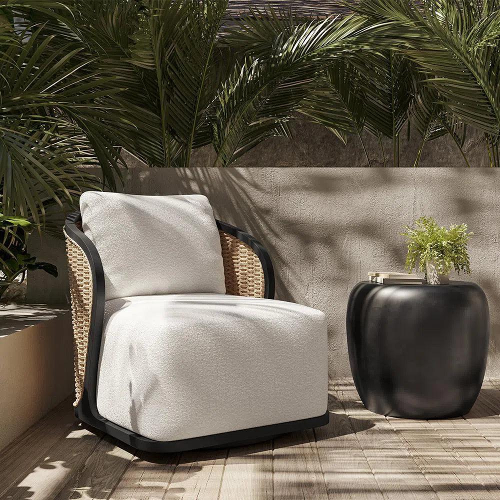 Bora Swivel Lounge Chair Louis Cream - Outdoor - LOOMLAN - SUNPAN - Outdoor Lounge Chairs