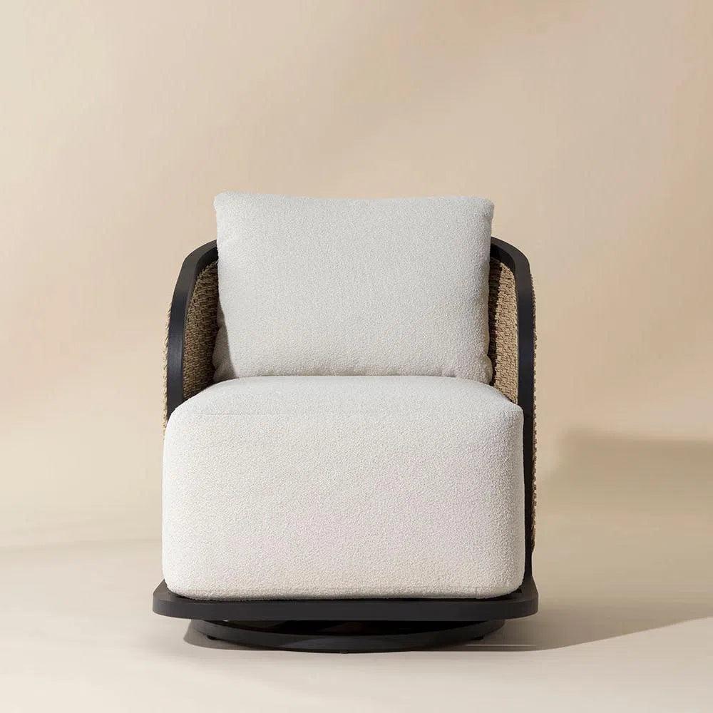 Bora Swivel Lounge Chair Louis Cream - Outdoor - LOOMLAN - SUNPAN - Outdoor Lounge Chairs
