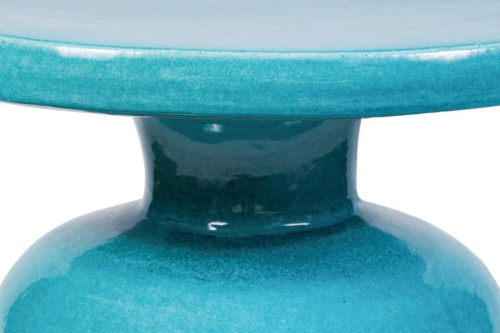 Bottle Ceramic Round Patio Accent Table - LOOMLAN - Seasonal Living - Outdoor Side Tables