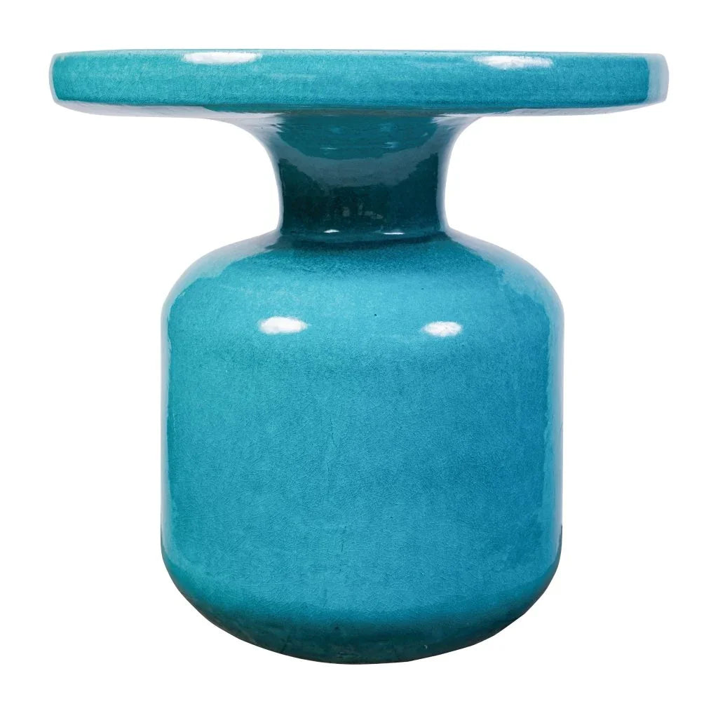 Bottle Ceramic Round Patio Accent Table - LOOMLAN - Seasonal Living - Outdoor Side Tables