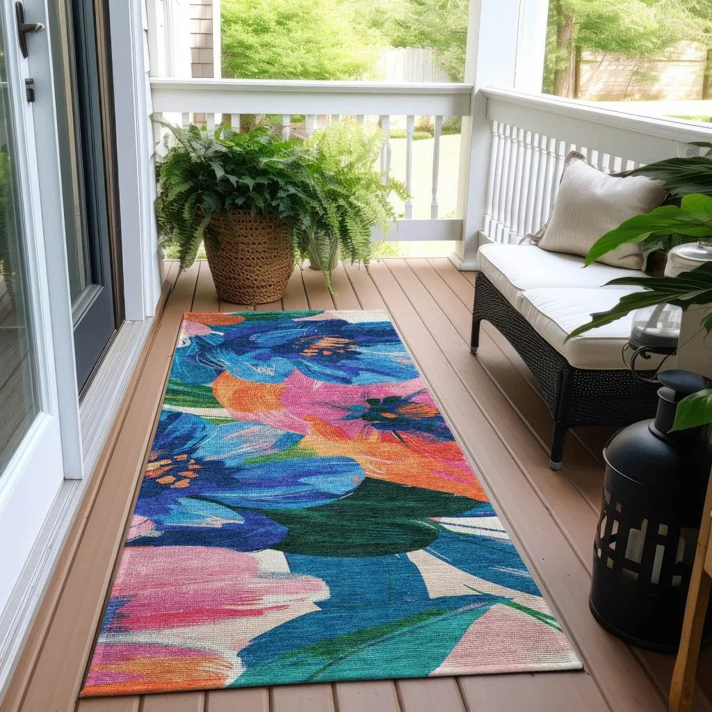 LOOMLAN Rugs Braidea Blue Washable Indoor-Outdoor Rug