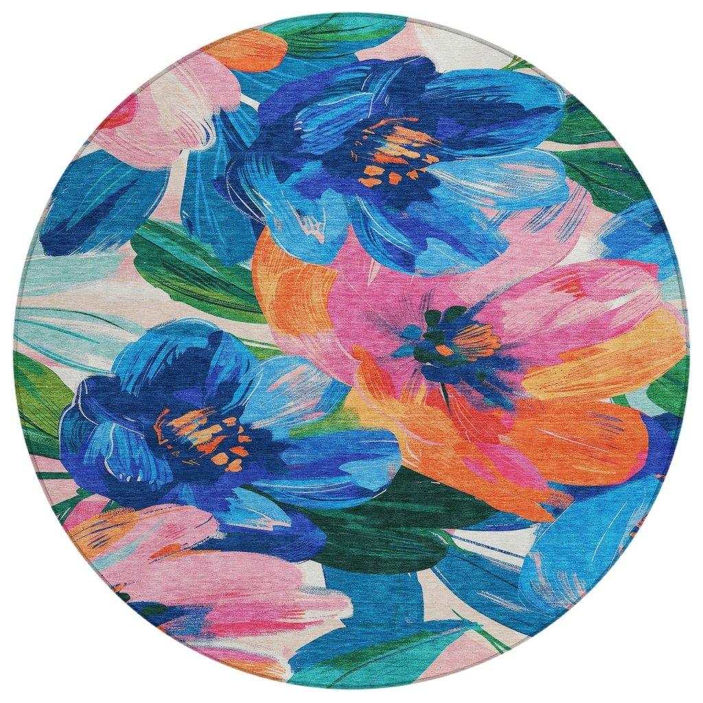LOOMLAN Rugs Braidea Blue Washable Indoor-Outdoor Rug