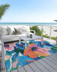 LOOMLAN Rugs Braidea Blue Washable Indoor-Outdoor Rug