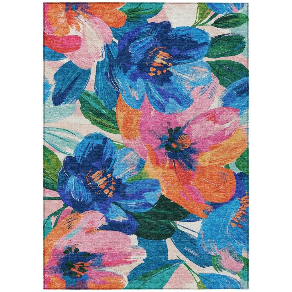 LOOMLAN Rugs Braidea Blue Washable Indoor-Outdoor Rug