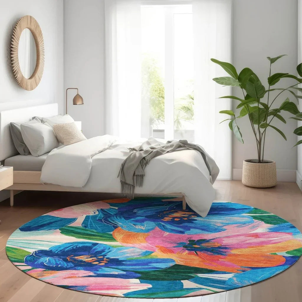 LOOMLAN Rugs Braidea Blue Washable Indoor-Outdoor Rug