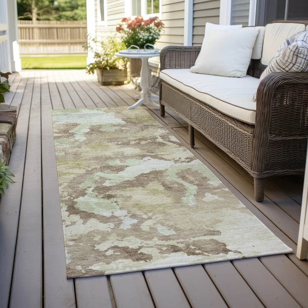 LOOMLAN Rugs Branza Brown Washable Indoor-Outdoor Rug