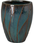 Emissary Breeze Round Teal Ceramic Planter