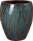 Emissary Breeze Round Teal Ceramic Planter