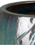 Emissary Breeze Round Teal Ceramic Planter