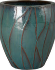 Emissary Breeze Round Teal Ceramic Planter