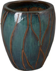 Emissary Breeze Round Teal Ceramic Planter