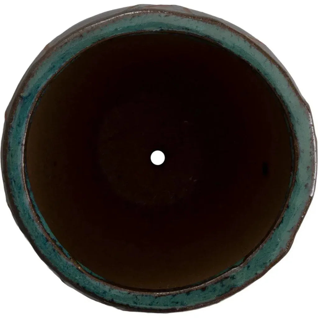 Emissary Breeze Round Teal Ceramic Planter