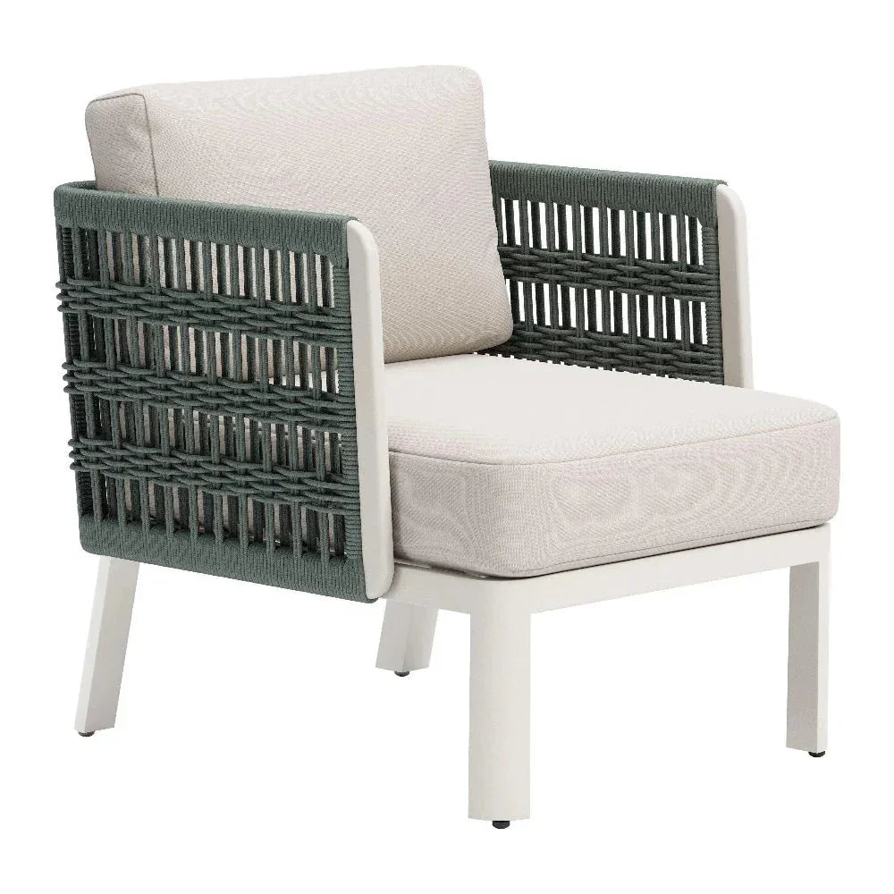 Bridgehampton Aluminum White Armchair - LOOMLAN - Zuo Modern - Outdoor Accent Chairs