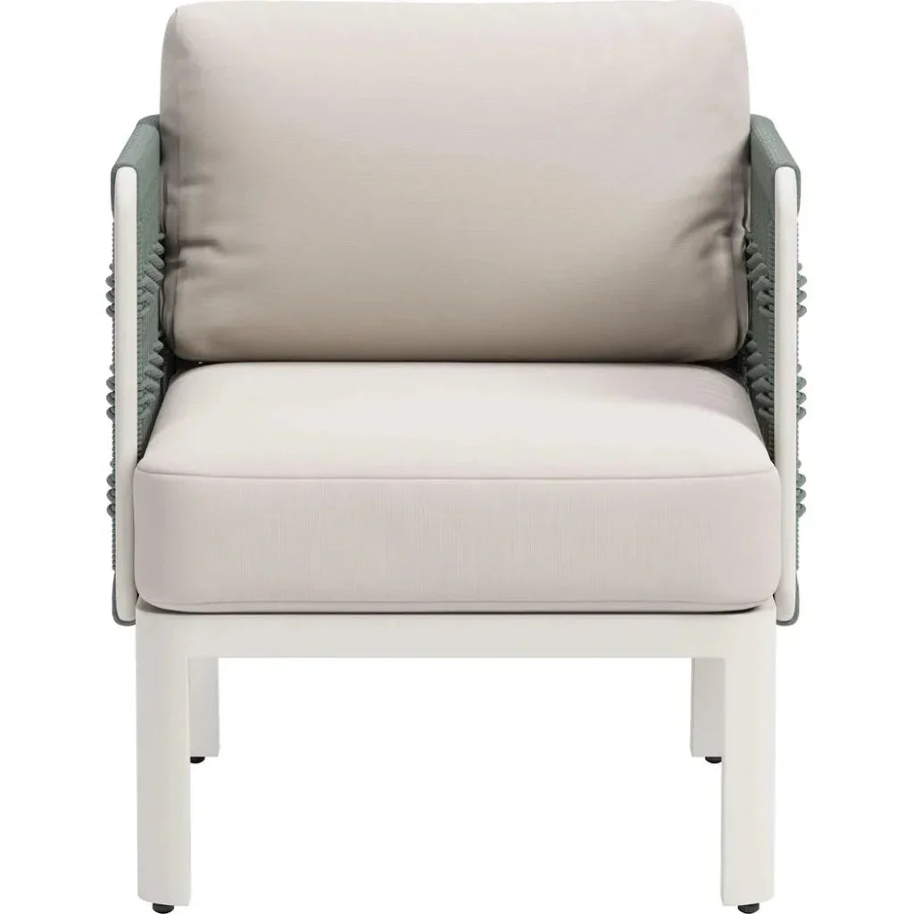 Bridgehampton Aluminum White Armchair - LOOMLAN - Zuo Modern - Outdoor Accent Chairs