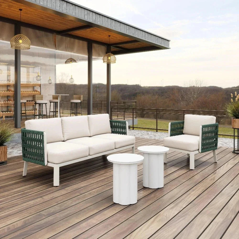 Bridgehampton Aluminum White Armchair - LOOMLAN - Zuo Modern - Outdoor Accent Chairs