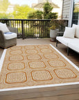 Brithara Orange Washable Indoor - Outdoor Rug - LOOMLAN - LOOMLAN Rugs - Outdoor Rugs