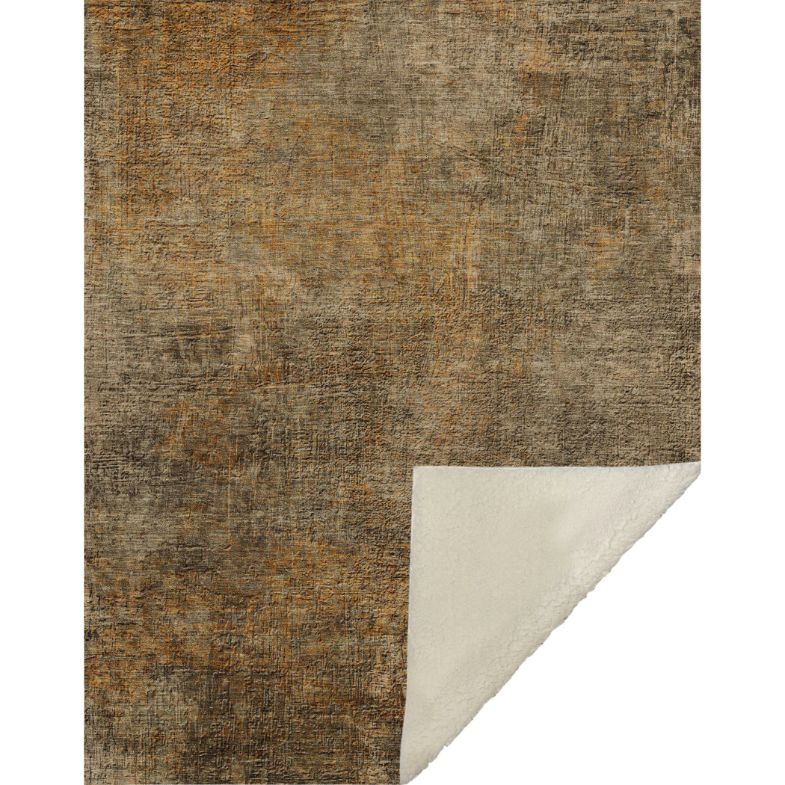 Faded Rhythm Brown Washable Indoor-Outdoor Rug