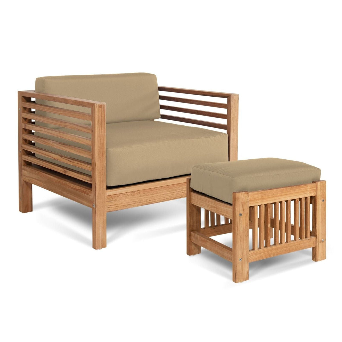 Soleil Teak Patio Lounge Set with Sunbrella Cushion 2PC -- view 40
