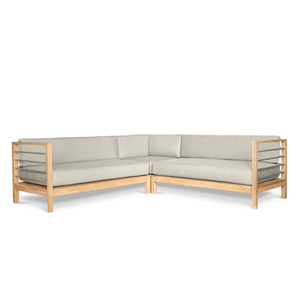 SoHo Teak Patio Sectional Sofa with Sunbrella Cushion -- view 19