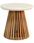 Azure 20" Cement Top Round White Outdoor Side Table