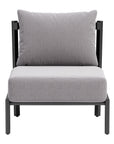 Horizon Aluminum Gray Armless Accent Chair