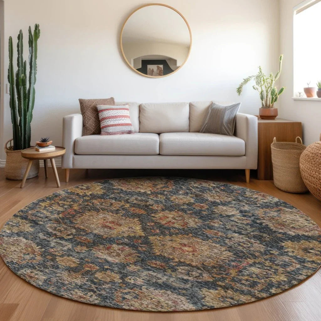 LOOMLAN Rugs Cadenza Blue Washable Indoor-Outdoor Rug