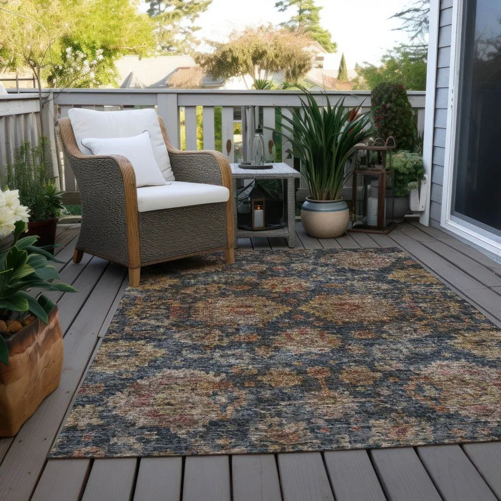 LOOMLAN Rugs Cadenza Blue Washable Indoor-Outdoor Rug