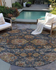 LOOMLAN Rugs Cadenza Blue Washable Indoor-Outdoor Rug