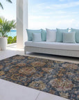 LOOMLAN Rugs Cadenza Blue Washable Indoor-Outdoor Rug
