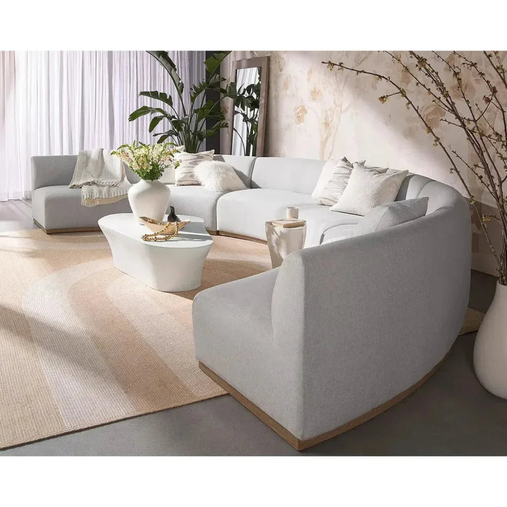 Cadiz Modular Sofa Gracebay Light Grey Teak Wood - LOOMLAN - SUNPAN - Modular Sofas