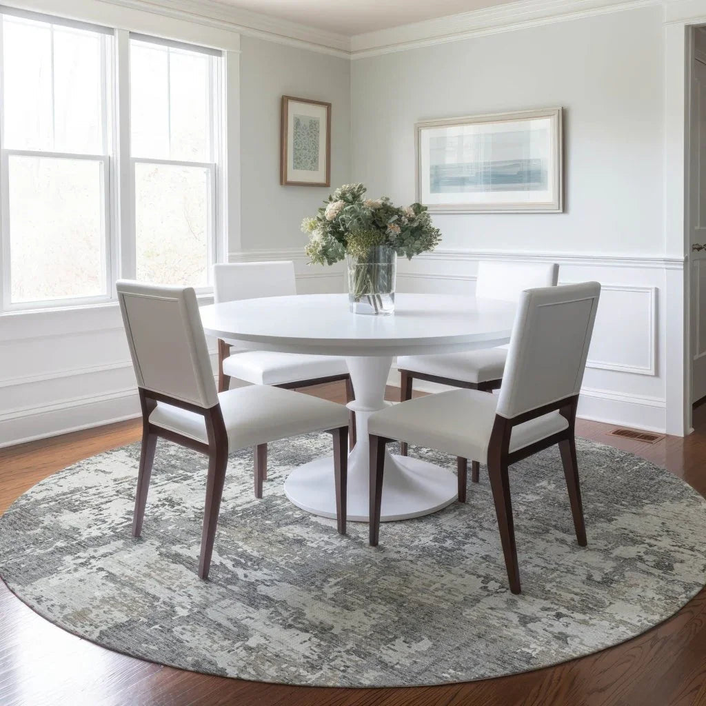 LOOMLAN Rugs Caelan Gray Washable Indoor-Outdoor Rug