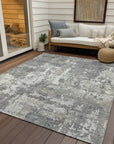 LOOMLAN Rugs Caelan Gray Washable Indoor-Outdoor Rug