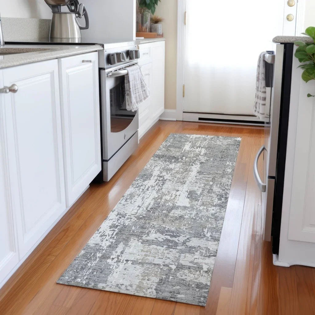 LOOMLAN Rugs Caelan Gray Washable Indoor-Outdoor Rug