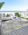 LOOMLAN Rugs Caelan Gray Washable Indoor-Outdoor Rug