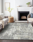 LOOMLAN Rugs Caelan Gray Washable Indoor-Outdoor Rug
