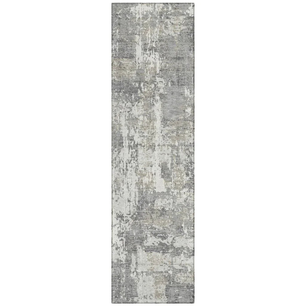 LOOMLAN Rugs Caelan Gray Washable Indoor-Outdoor Rug