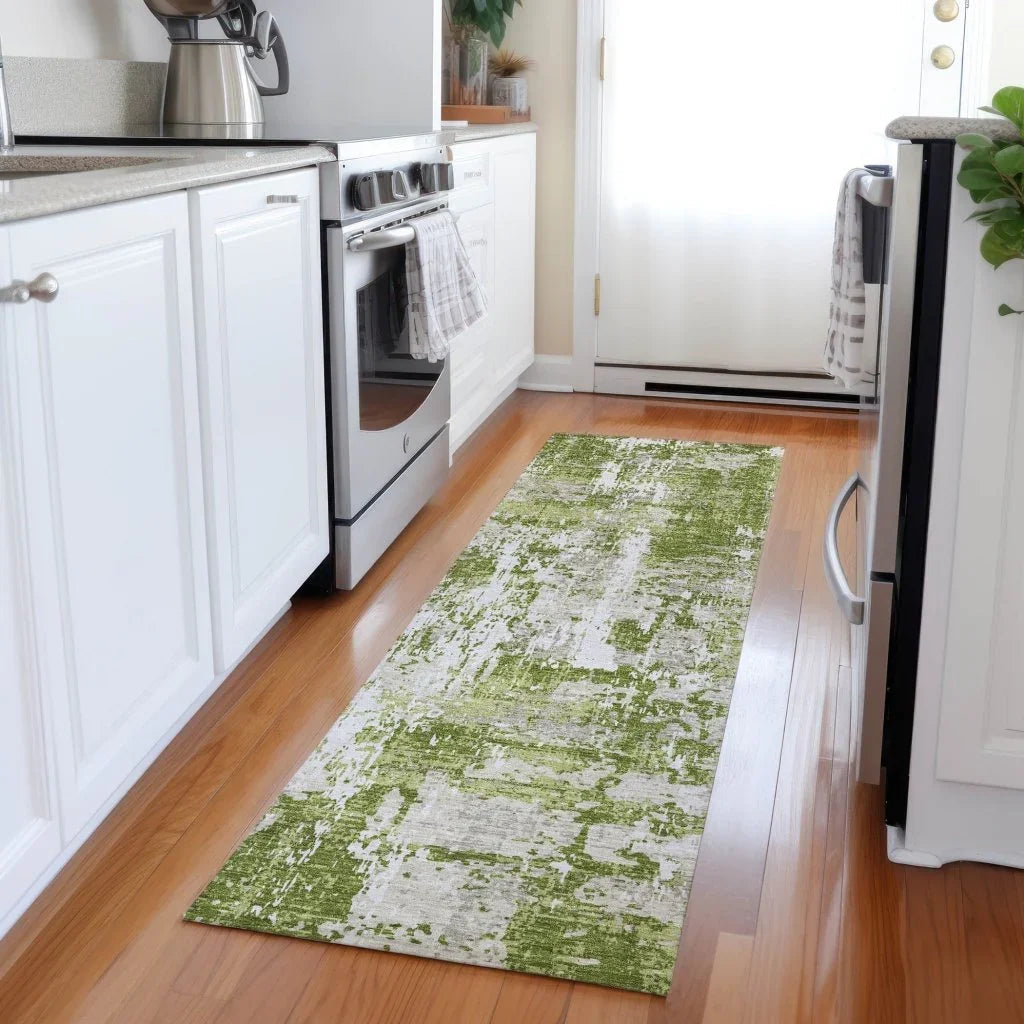 LOOMLAN Rugs Caelan Green Washable Indoor-Outdoor Rug